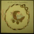 1944 Hallmark Congratulations Card Its A Girl Baby Greetings