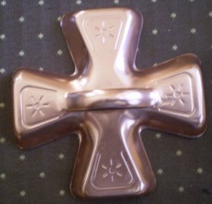 Iron Cross Metal Cookie Cutter Copper Color Vintage Aluminum