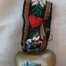 Cow Bell Keychain Key Holder Switzerland Brass Ring Lace