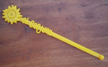 Swizzle Stick El San Juan Hotel Puerto Rico Sunflower Yellow