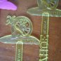 Harvey Lake Tahoe Wagon Wheel Swizzle Sticks Stirrers Lot 3 Swizzler Pink Yellow