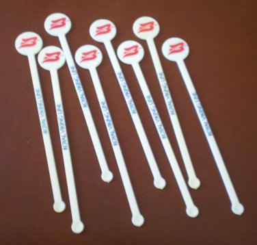 Royal Viking Line Swizzle Sticks Muddlers Stirrers Lot 8 Plastic