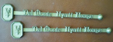 Del Monte Hyatt House Swizzle Sticks Stirrer Muddler Lot 2 Vintage Plastic
