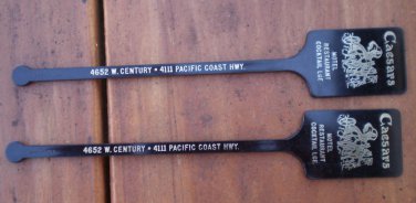 Caesars Hotel Restaurant Swizzle Sticks Torrance Black