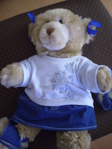 Build A Bear Teddy w/ Clothes Limited Too Shirt Denim Skirt