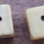 Vintage Dice Miniature Pair 2 Die Bone 1/4" Game Pieces Primitive
