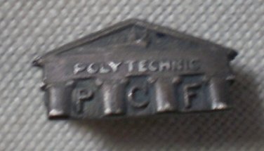 Sterling Silver Pin Vintage Polytechnic PCF Building Lapel Allen