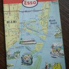 Miami Florida East Coast Esso Map 1962 General Drafting Humble Oil