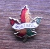 Montreal Canada Maple Leaf Pin Enamel Gold Tone metal
