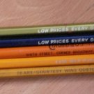 Vintage Ad Pencil Lot IGA Sears Columbia Outfitting Rexall