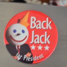 Back Jack For President Button Pin Election Restaurant Pinback JIB Jack in the Box 1996
