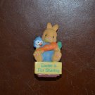 Easter is for Sharing Rubber Stamp Resin Mounted Figurine Bunny Bluebird Carrot