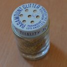 VINTAGE GLITTER GLASS SHAKER JAR GOLD PARAMOUNT NOVELTIES