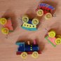 Vintage Cake Topper Train 5-pc Candle Holders Birthday Japan Painted Wood