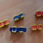 Vintage Cake Topper Train 5-pc Candle Holders Birthday Japan Painted Wood