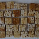 Vintage Carved Bone Square Beads Lot 40 Thick Flower? 1/2" Handcrafted