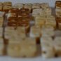 Vintage Carved Bone Square Beads Lot 40 Thick Flower? 1/2" Handcrafted