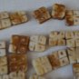 Vintage Carved Bone Square Beads Lot 40 Thick Flower? 1/2" Handcrafted