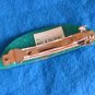 1980s Handcrafted Real Shell Barrette Hairclip Inlaid Plastic Green 3.75"