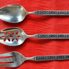 Gorham HACIENDA Lot 3 Serving Flatware Stainless Pierced Spoon Serving Fork