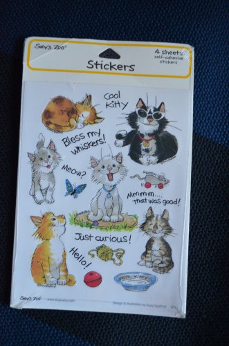 Suzy S Zoo Sticker 4 Sheets Pkg Cats Kittens Suzy Spafford 9711