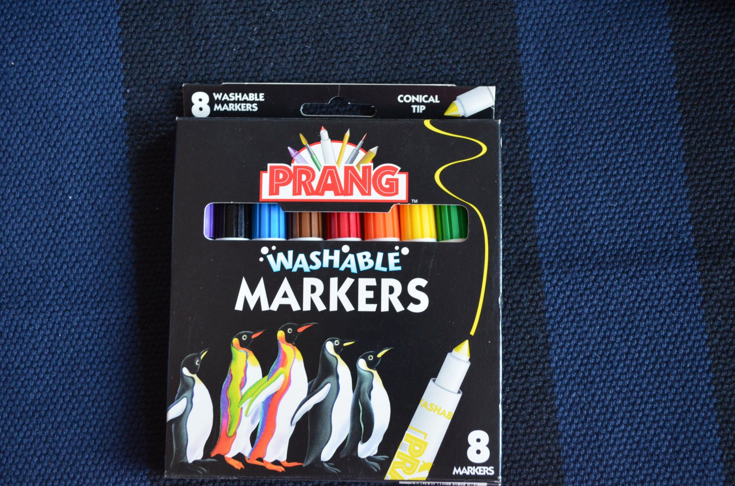 Vintage Prang Washable Markers Conical Tip 8/box Penguin 80680 Dixon