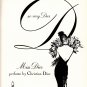 Christian Dior Miss Dior perfume Rene Gruau woman art vintage print ad 1960s