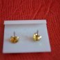 Vintage Cloisonne Earrings Heart White Pink Red Pierced on Card Butterfly