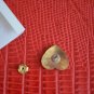 Vintage Cloisonne Earrings Heart White Pink Red Pierced on Card Butterfly