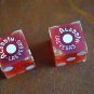 VINTAGE DICE ALADDIN HOTEL CASINO LAS VEGAS NEVADA LAMP LOGO PAIR RED Plastic