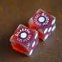 VINTAGE DICE ALADDIN HOTEL CASINO LAS VEGAS NEVADA LAMP LOGO PAIR RED Plastic