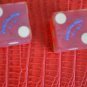 Continental Casino Vintage Dice Red Las Vegas NV Pair Numbered C849 C846
