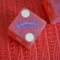 Continental Casino Vintage Dice Red Las Vegas NV Pair Numbered C849 C846