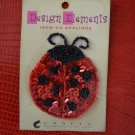 Design Elements Sequin Beaded-Iron-On Applique Patch LADY BUG