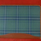 Vintage Laura Ashley Binder Leather Green Plaid Fabric Pad Holder Portfolio