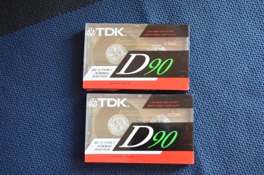 TDK D90 IEC I/Type I High Output Blank Cassette Tape NEW Sealed LOT OF 2