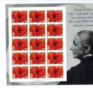 #3069 - 32¢ Georgia O'Keeffe Issue MNH Sheet of 15 FV $4.80 Red Poppy 1927
