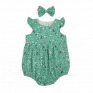 Flutter Playsuit Romper- Emporia Aqua Green Size 00