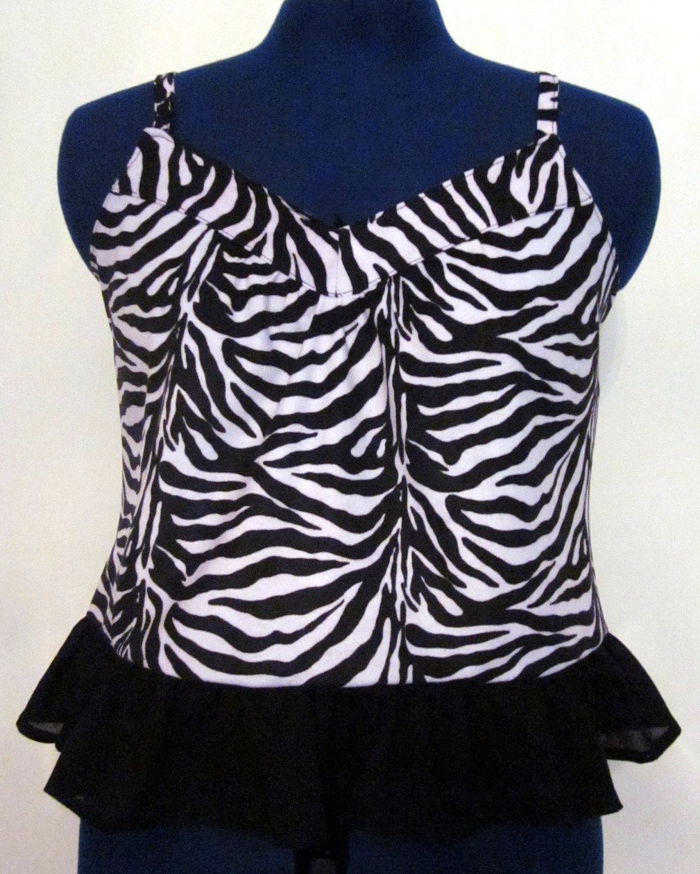 Misses Zebra Print Cami with Ruffle Bottom