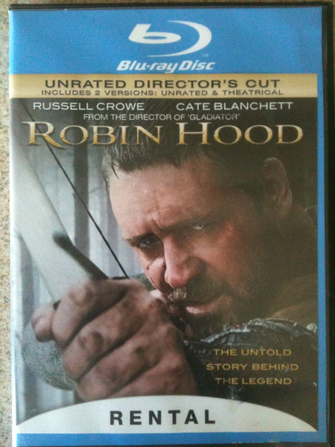 Robin Hood (Blu-ray Disc, 2010, Rated/Unrated) VG Former Rental