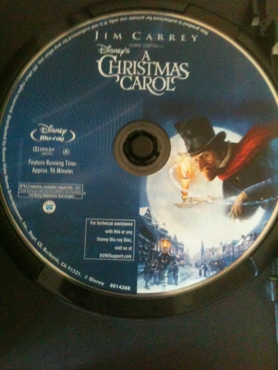 Disneys A Christmas Carol 2010 Blu Ray Disc Jim Carrey Former Rental