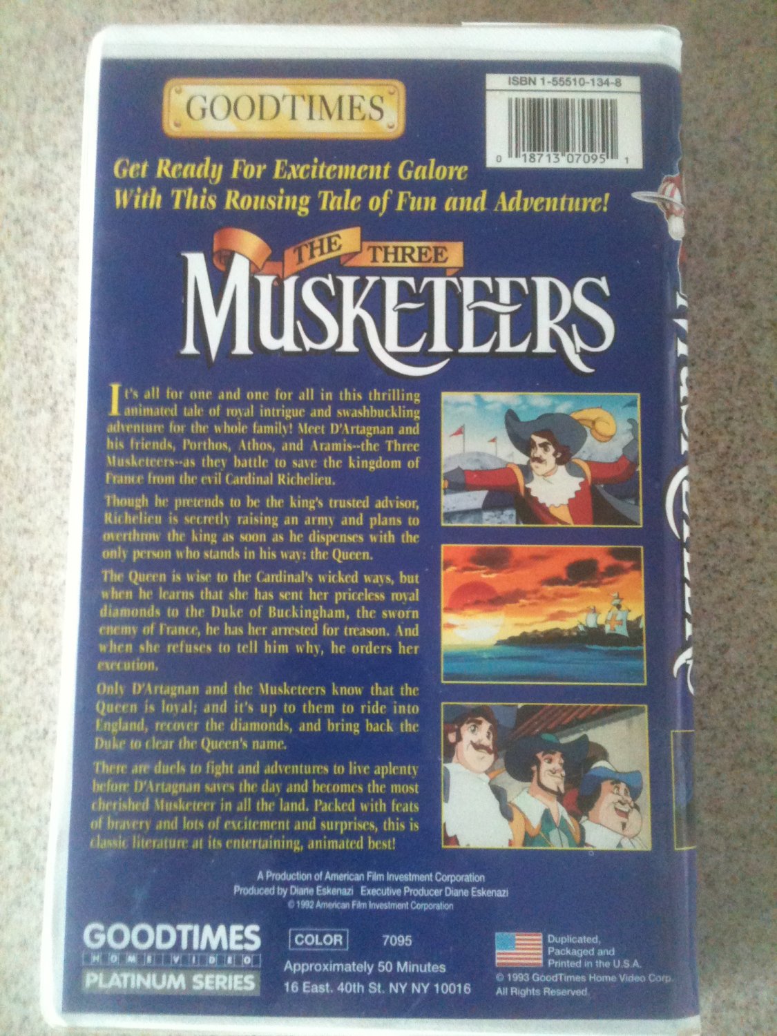 The Three Musketeers (VHS, 1994) Goodtimes / Golden Films