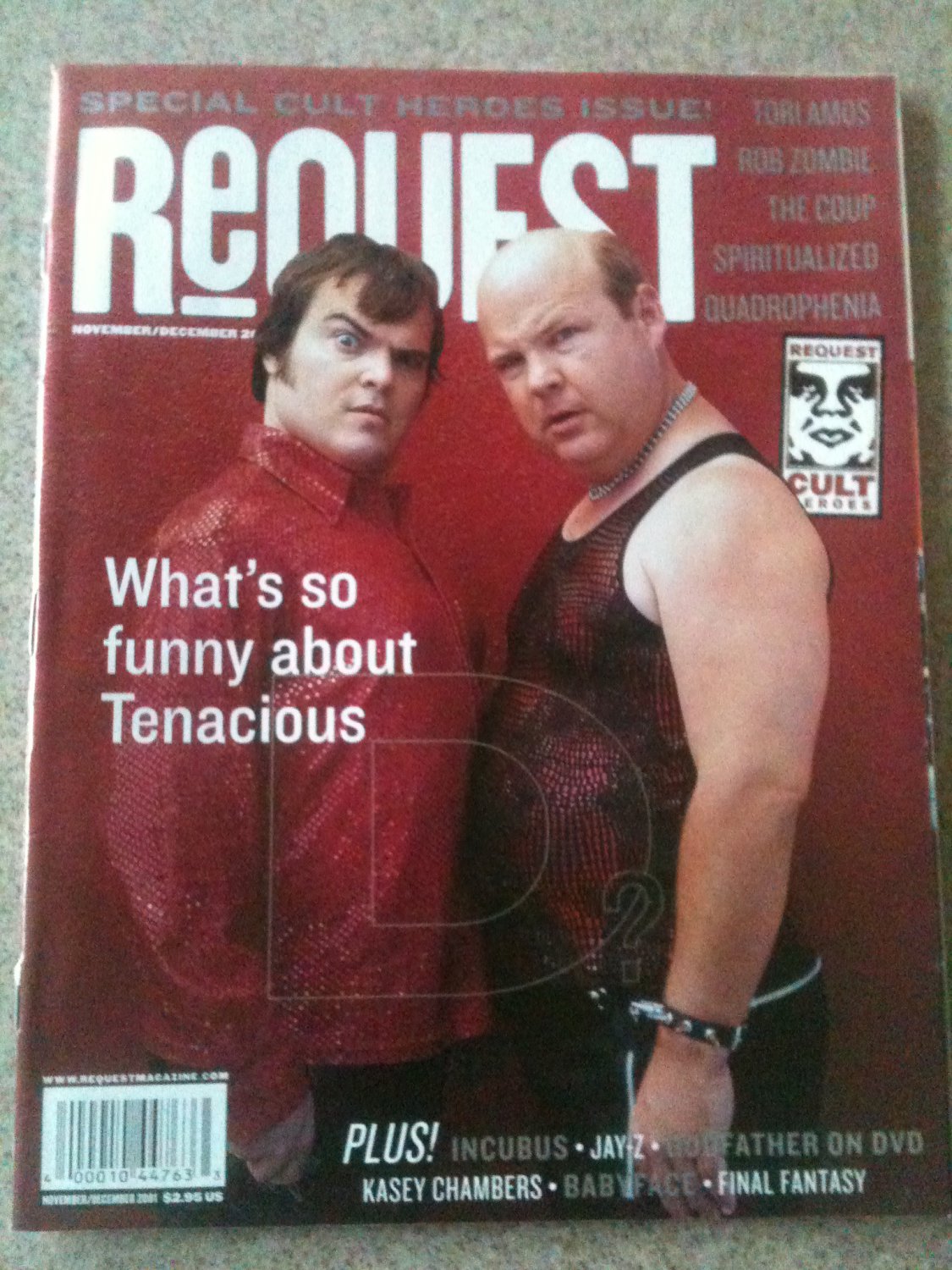 Request Magazine November/December 2001. Tenacious D Cover.