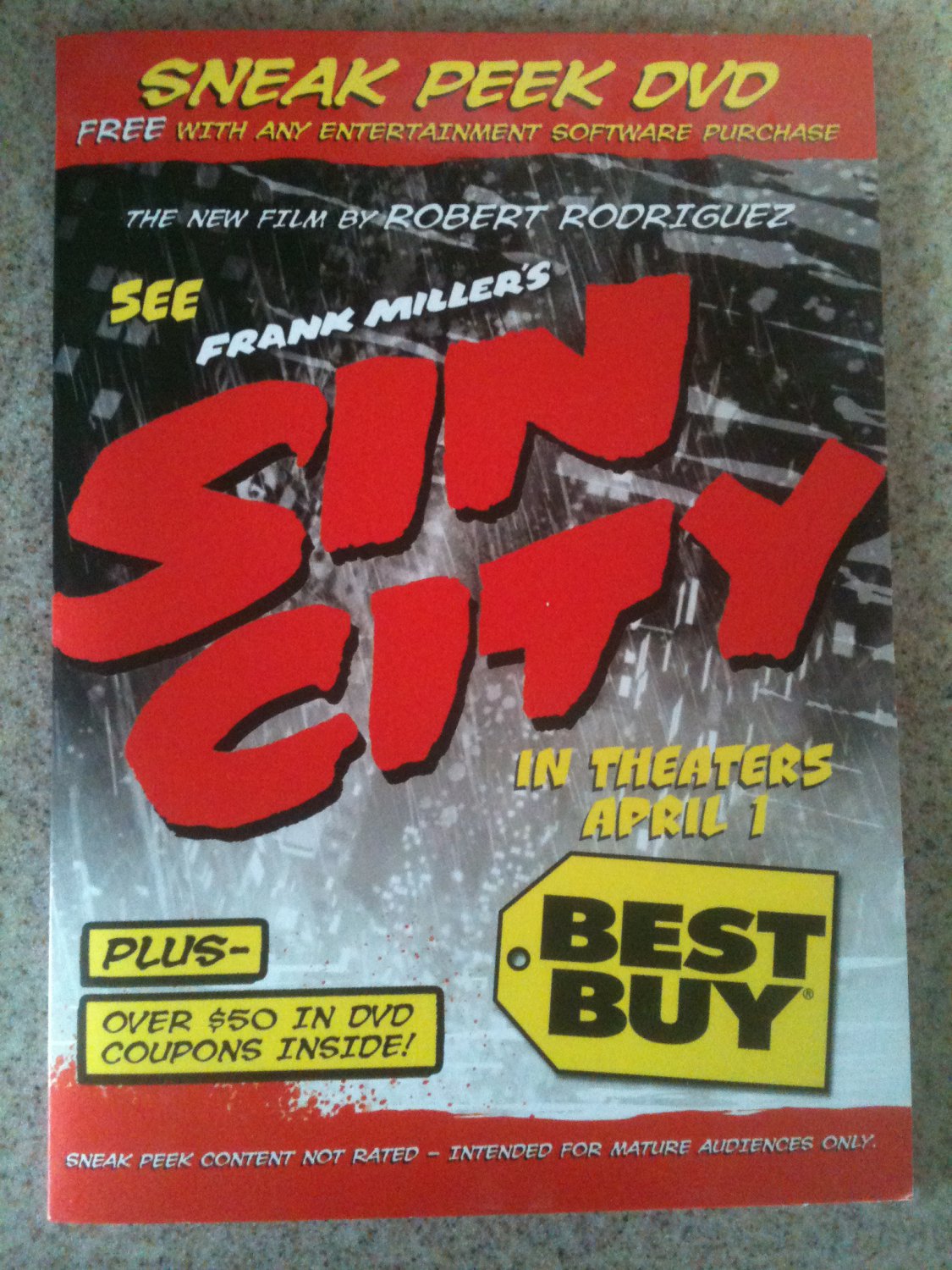 Sin City Sneak Peek DVD Promo. VG, Best Buy, 2005