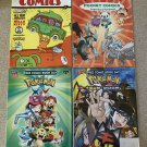 Pokemon 2013, 2015, 2016, 2018 FCBD 4 Comic Lot. X&Y, Sun & Moon, Pocket Comics