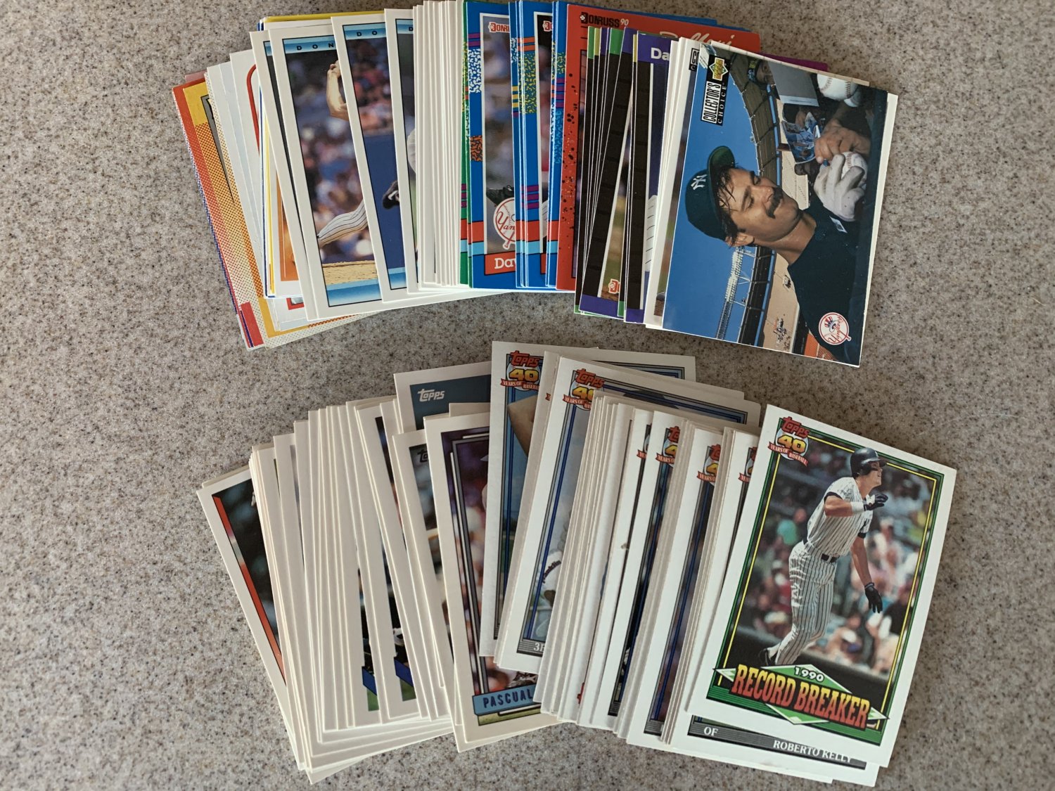 134 New York Yankees Card Lot (1989-95) Topps, Donruss, Don Mattingly Jim Abbott