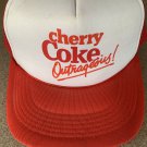 Cherry Coke Outrageous! Trucker Hat. Vintage, Red & White, Mesh, Snapback