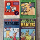 Mad Libs 4 book lot. Son of, Dinosaur, Slam Dunk, Night of the Living, Word Game