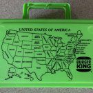 Burger King Green USA Map Lunchbox / Pencil Box, Vintage, United States America
