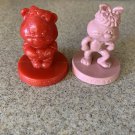 Lot of 2 1985 Wendy's The Good Stuff Gang Figures.  Lite & Sweet Stuff, Red